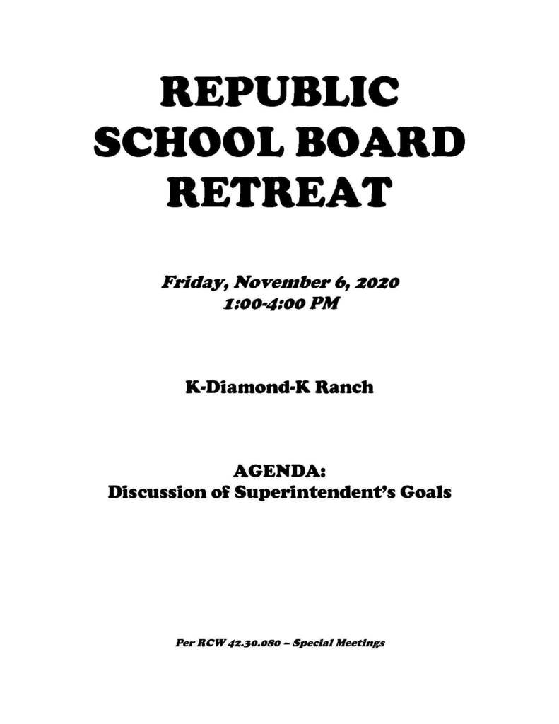 RSD#309 School Board Special Meeting 11062020