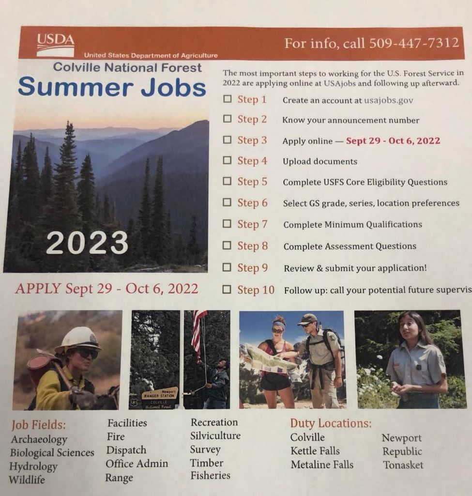 USFS Summer Jobs 2023